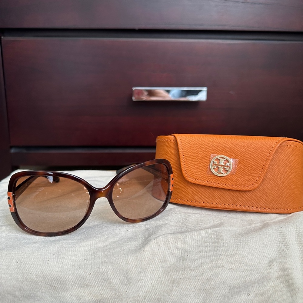 Tory Burch Brown Sunglasses with Orange Case
